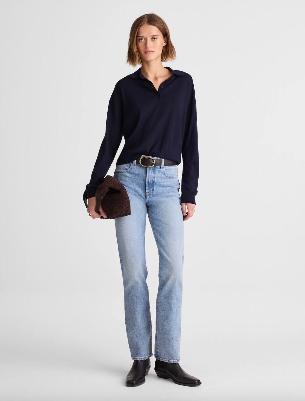 Madewell The Tall Longline Straight Jean Raebrook Wash Comfort Blue 25T NWT